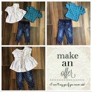 2 Tops & Jeggings - 12 Months